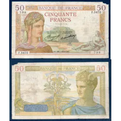 50 Francs Cérès, B, 28.1.1937 Billet de la banque de France