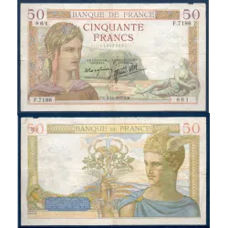 50 Francs Cérès, B, 2.12.1937 Billet de la banque de France