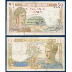 50 Francs Cérès, B, 31.3.1938 Billet de la banque de France