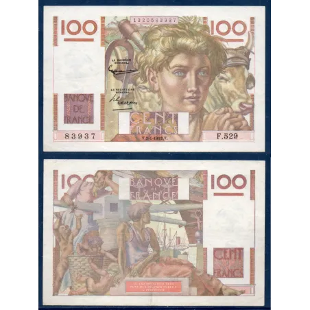 100 Francs Jeune Paysan, TTB+, 2.1.1953 Billet de la banque de France