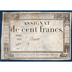 Assignat 100 francs, TB, 18 Nivose an 3 signature Benoit Mus 49
