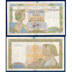 500 Francs La Paix, TB-, 9.4.1942 Billet de la banque de France
