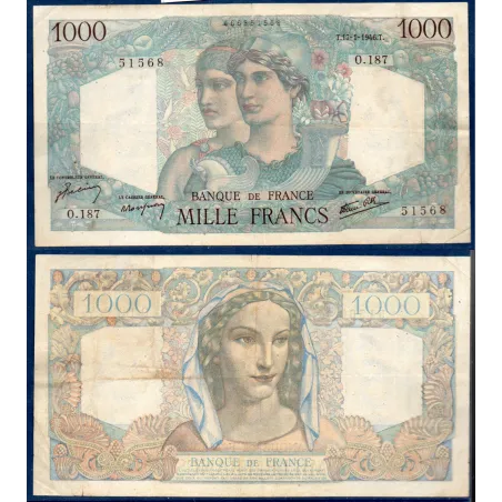 1000 Francs Minerve et Hercule, TB, 17.1.1946 Billet de la banque de France
