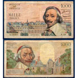 1000 Francs Richelieu, B, 2.12.1954 Billet de la banque de France