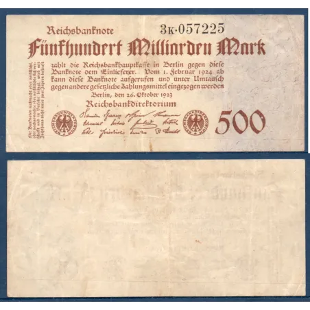 Allemagne P.127b, TTB Billet de 500 milliards de Mark 1923
