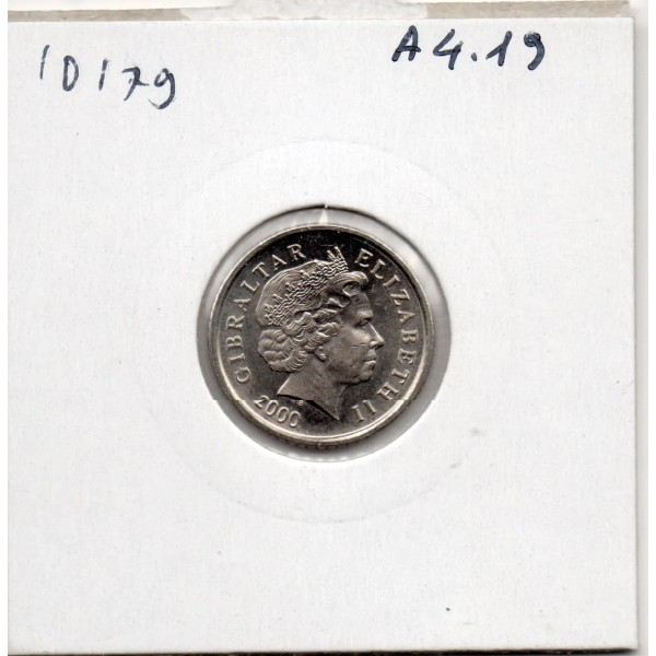 Gibraltar 5 pence 2000 Spl, KM 775 Macaque de Barbarie