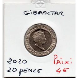 Gibraltar 20 pence 2020 Spl, KM.1685 Dauphin