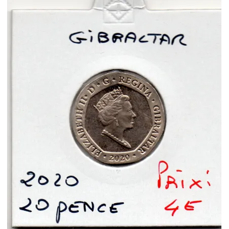 Gibraltar 20 pence 2020 Spl, KM.1685 Dauphin