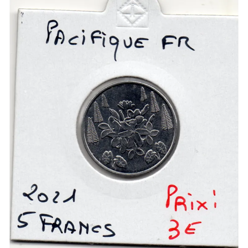Pacifique Français 5 Francs 2021 Spl Fleurs tiaré et frangipanier Pacifique Français 5 Francs 2021 Spl Fleurs tiaré et frangipanier