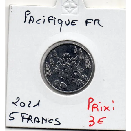 Pacifique Français 5 Francs 2021 Spl Fleurs tiaré et frangipanier