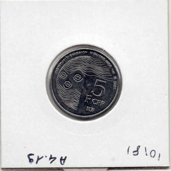 Pacifique Français 5 Francs 2021 Spl Fleurs tiaré et frangipanier