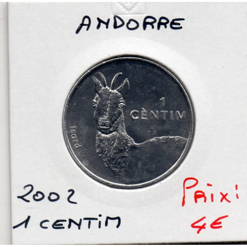 Andorre 1 centim 2002, SPL KM.177 Isard des Pyrénées