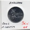 Andorre 1 centim 2002, SPL KM.177 Isard des Pyrénées