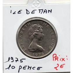 Ile de Man 10 pence 1975, Sup, KM.23 triskèle