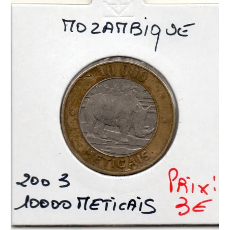 Mozambique 10000 meticais 2003 TTB, KM.131 Rhinoceros blanc