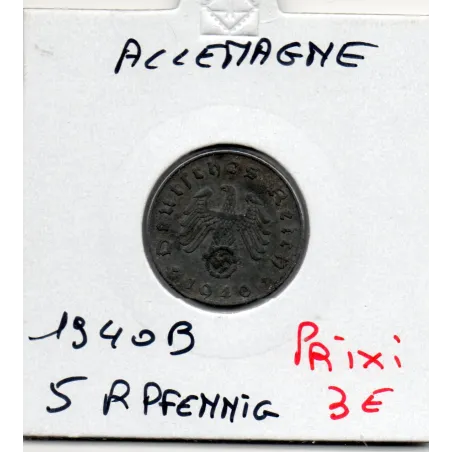 Allemagne 5 reichspfennig 1940 B, TTB KM.100