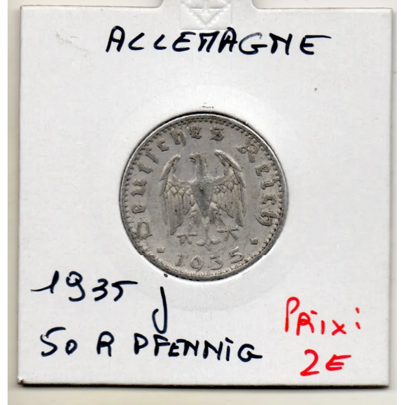 Allemagne 50 reichspfennig 1935 J, Sup KM 87 Aigle simple Allemagne 50 reichspfennig 1935 J, Sup KM 87 Aigle simple