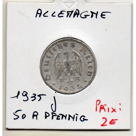 Allemagne 50 reichspfennig 1935 J, Sup KM 87 Aigle simple