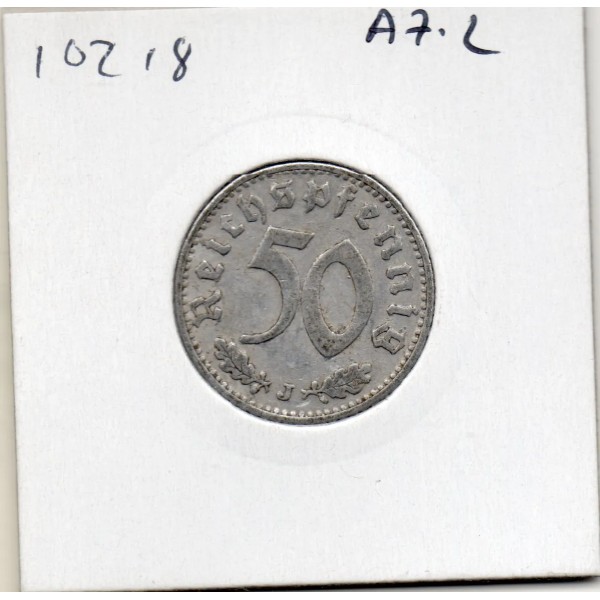Allemagne 50 reichspfennig 1935 J, Sup KM 87 Aigle simple