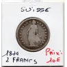 Suisse 2 francs 1874 TB, KM 21 pièce de monnaie