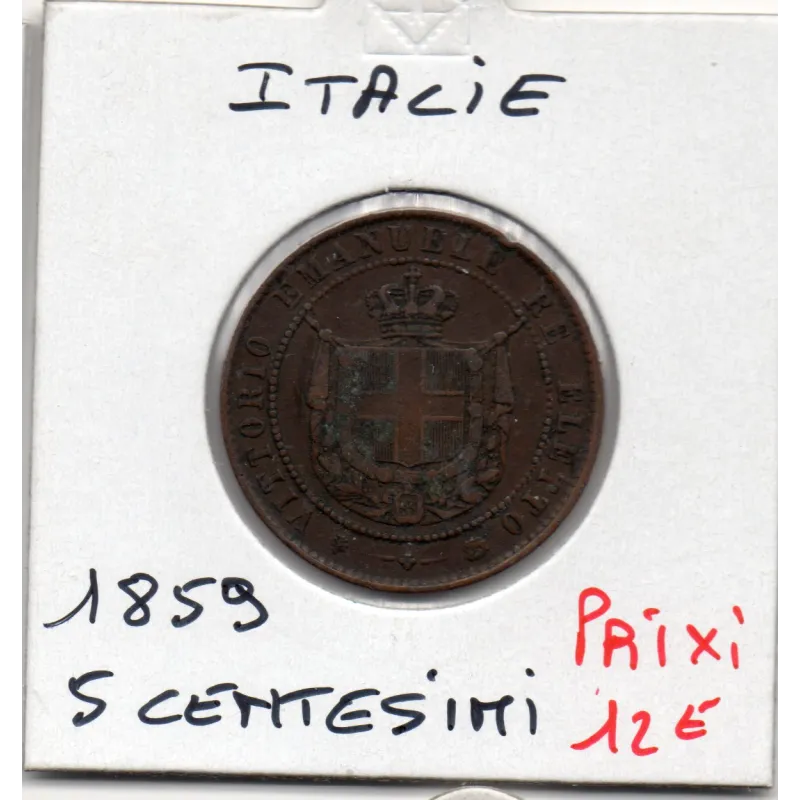 Italie Toscane 5 centesimi 1859 TTB, KM.6 Vittorio Emanuele II