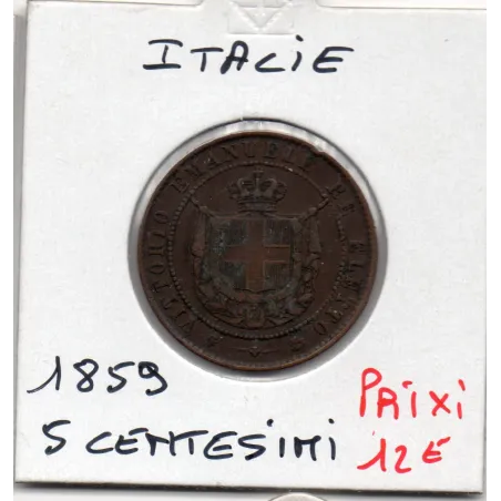 Italie Toscane 5 centesimi 1859 TTB, KM.6 Vittorio Emanuele II