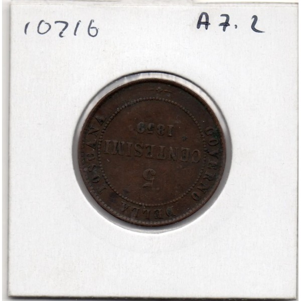 Italie Toscane 5 centesimi 1859 TTB, KM.6 Vittorio Emanuele II