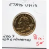 Etats Unis Quarter ou 1/4 Dollar 2007 P Washington Sup, KM.397 plaqué or