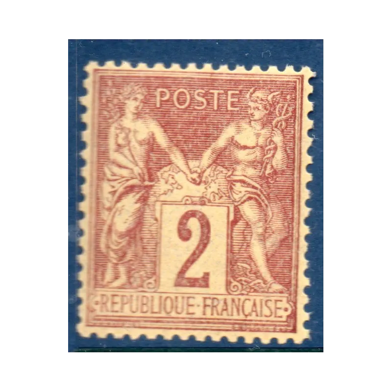 Timbre France Yvert No 85 Type II Sage 2c brun-rouge Neuf ** sans charnière tb centré Timbre France Yvert No 85 Type II Sage 2c brun-rouge Neuf ** sans charnière tb centré