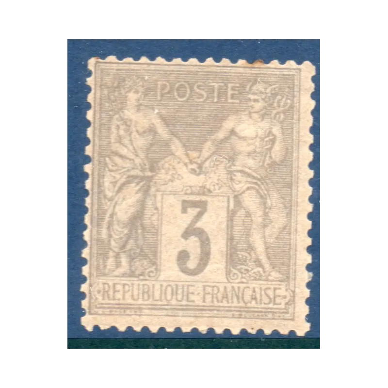 Timbre France Yvert No 87b Type II Sage 3c gris-jaunâtre Neuf ** sans charnière