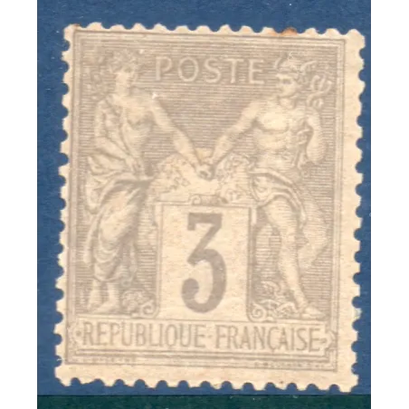 Timbre France Yvert No 87b Type II Sage 3c gris-jaunâtre Neuf ** sans charnière
