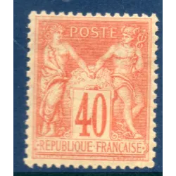 Timbre France Yvert No 94 Type II Sage 40c orange Neuf ** sans charnière, infime plie d'angle