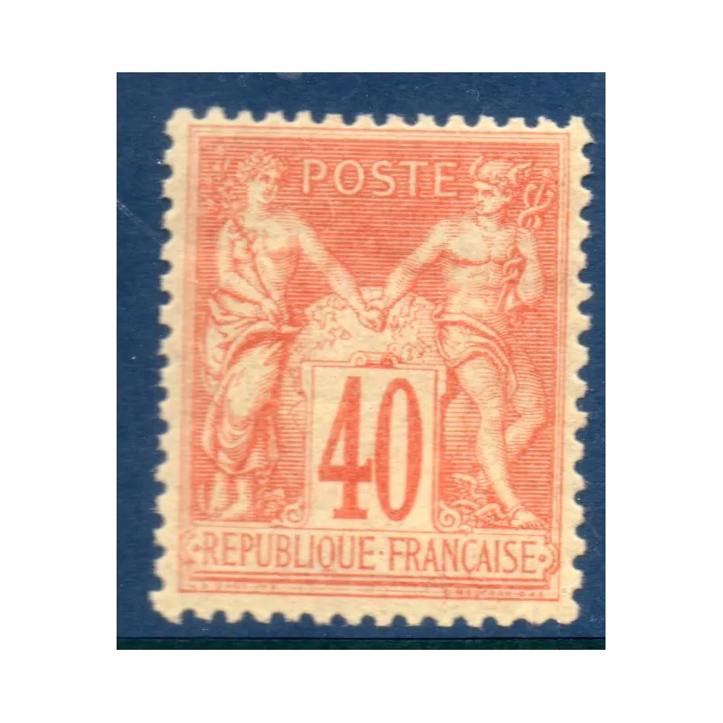 Timbre France Yvert No 94 Type II Sage 40c orange Neuf ** sans charnière, infime plie d'angle