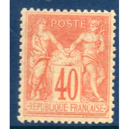 Timbre France Yvert No 94 Type II Sage 40c orange Neuf ** sans charnière, infime plie d'angle