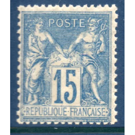 Timbre France Yvert No 101 Type II Sage 15c bleu Neuf ** sans charnière