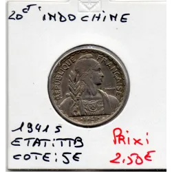 Indochine 20 cents 1941 S non magnétique TTB+, Lec.248