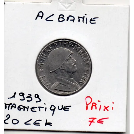 Albanie 20 Leke 1939 Spl KM.29 Occupation italienne