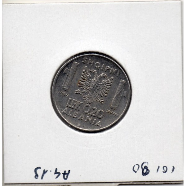 Albanie 20 Leke 1939 Spl KM.29 Occupation italienne