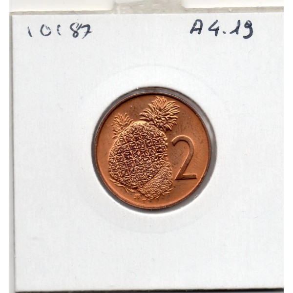 Iles Cook 2 cents 1975 Spl, KM.2 Ananas