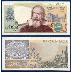 Italie P.103c, TTB Billet de 2000 Lire 1983 Galileo Galilei
