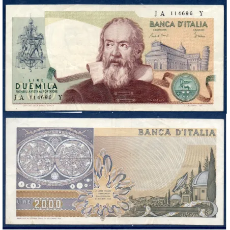 Italie P.103c, TTB Billet de 2000 Lire 1983 Galileo Galilei