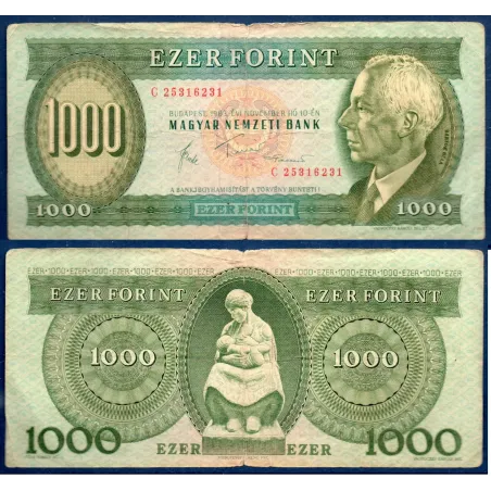 Hongrie P.173b, TB Billet de 1000 Forintz 10.11.1983 Bartok Bela