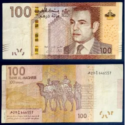Maroc P.76, TB, Billet de 100 Dirhams 2012 Dromadaires