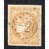 Timbre France Yvert No 43B Émission de Bordeaux 10c bistre-jaune Oblitéré GC 20