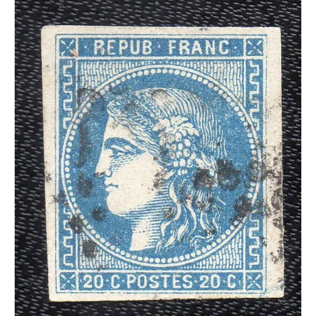 Timbre France Yvert No 46B Émission de Bordeaux 20c bleu Oblitéré