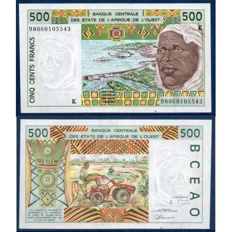 BCEAO P.710Ki Senegal, Spl, Billet de 500 Francs CFA 1998 tracteur