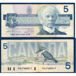 Canada P.95a2, TB Billet de 5 dollar 1986 Sir Wilfrid Laurier