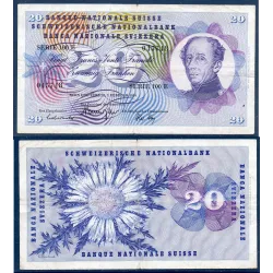 Suisse P.46v, TTB, Billet de 20 Francs 1974 Henri-Dufour