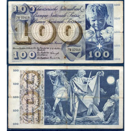 Suisse P.49a, TB Billet de 100 Francs 1956 Saint Martin