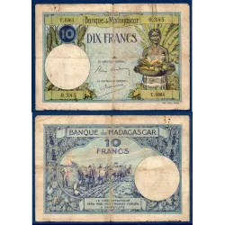 cMadagascar P.36, TB, Billet de 10 Francs 1937-1947 Labour